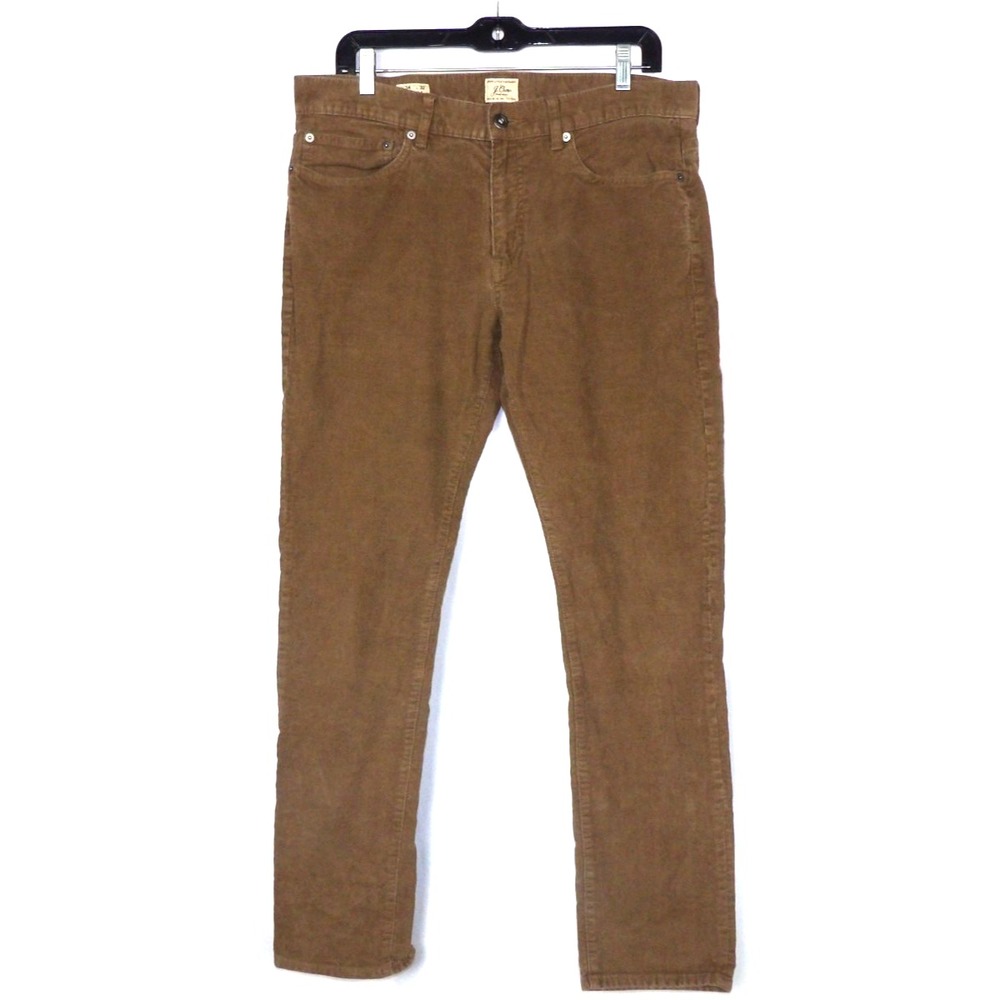 J.Crew Brown 484 Slim Fit Straight Leg Stretch Corduroy Pants Men's 34 X 32